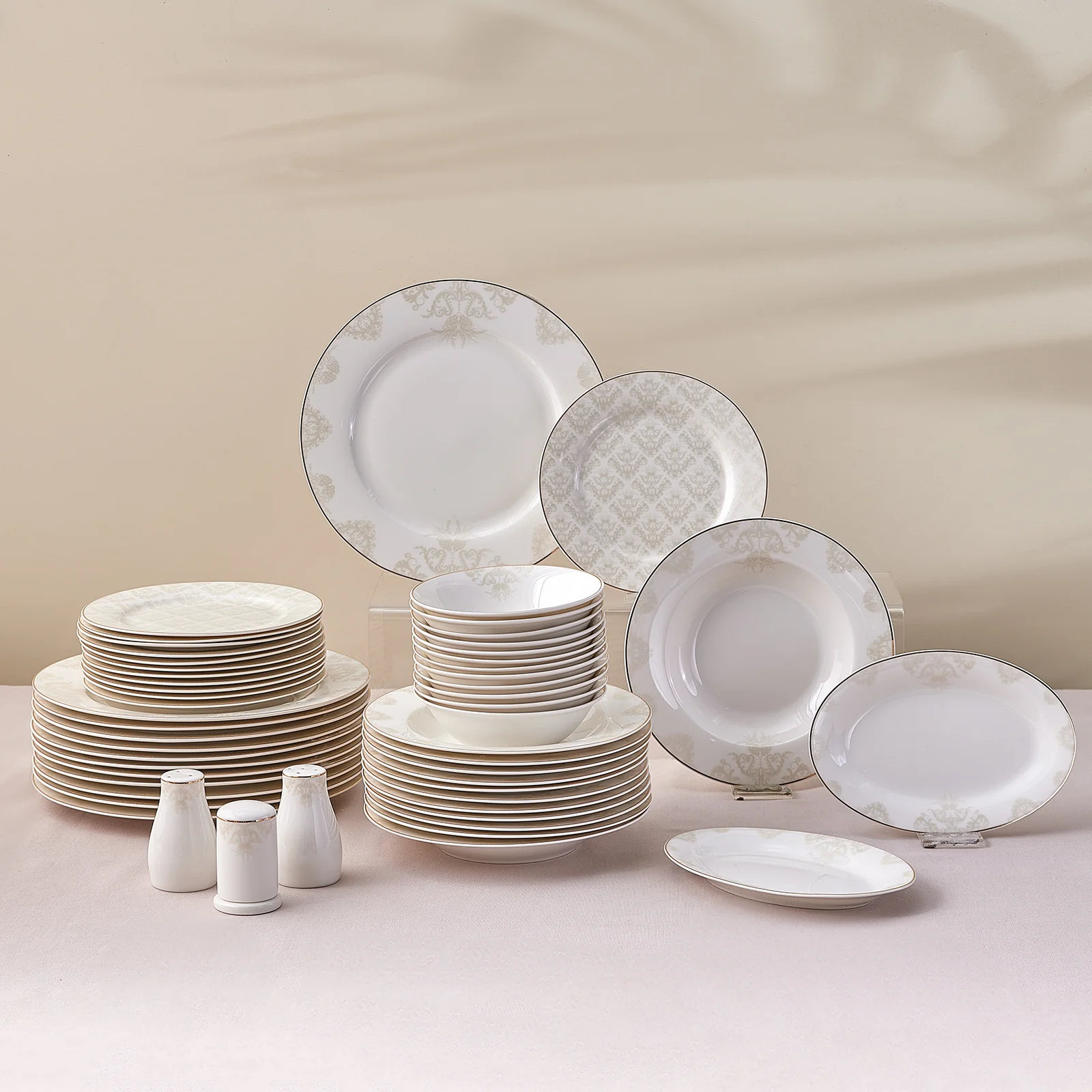 Karaca Siena 53-Delig Tafeldienst voor 12 Personen New Generation Bone Gold