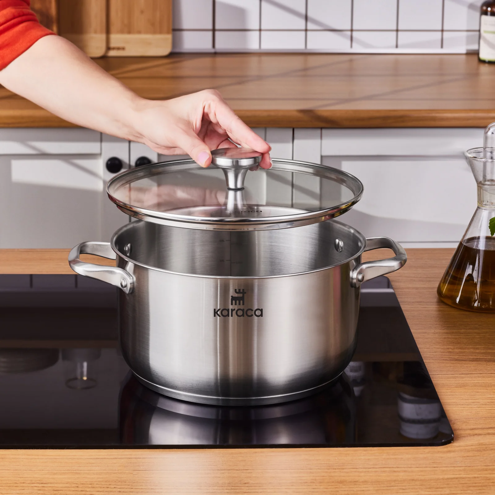 Karaca Elite, Stalen Pot, 24cm, 5.5L - Image 2