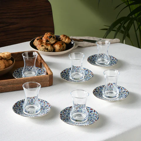 Karaca Emirgan 12-delige Turkse Theeset van Bone China voor 6 Personen, 130 ml, Meerkleurig - Image 3