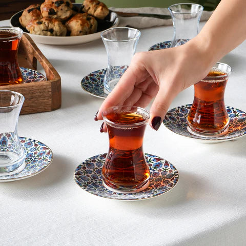 Karaca Emirgan 12-delige Turkse Theeset van Bone China voor 6 Personen, 130 ml, Meerkleurig - Image 5