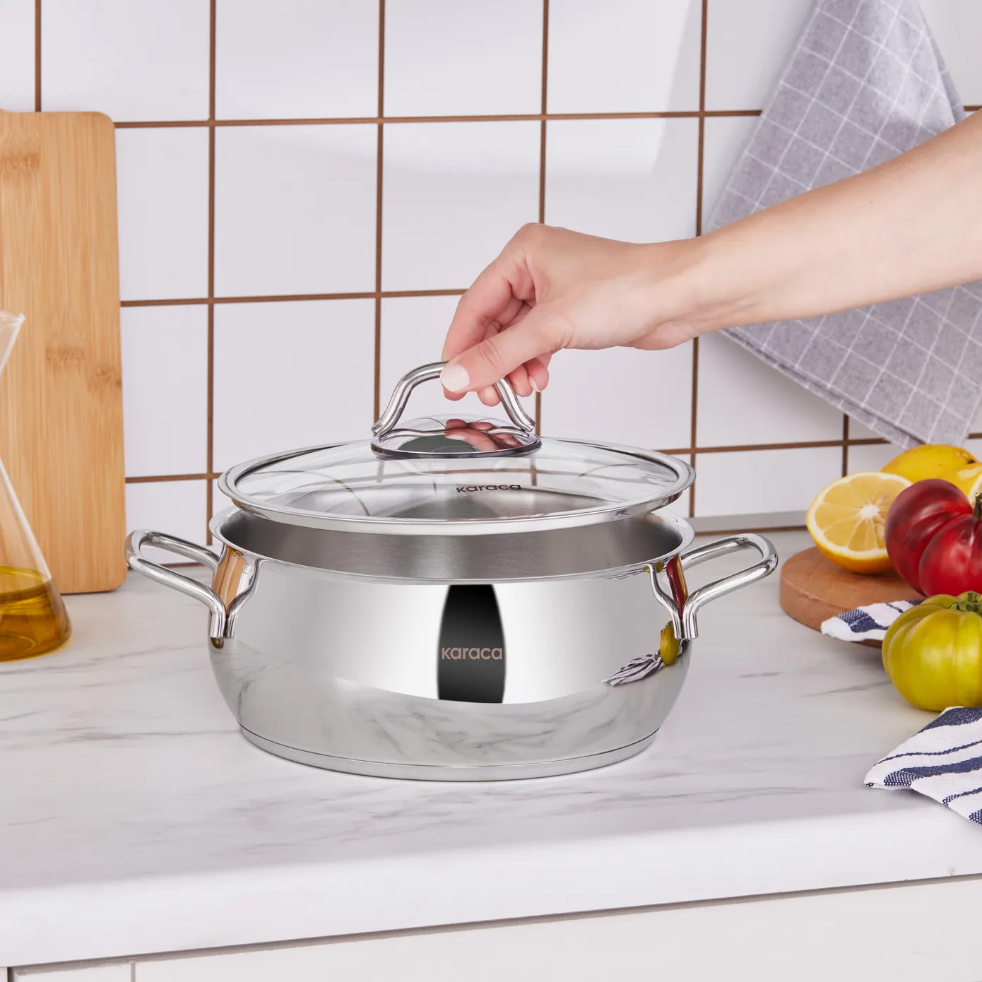 Karaca Emirgan Stalen Pot, 22 cm - Image 3
