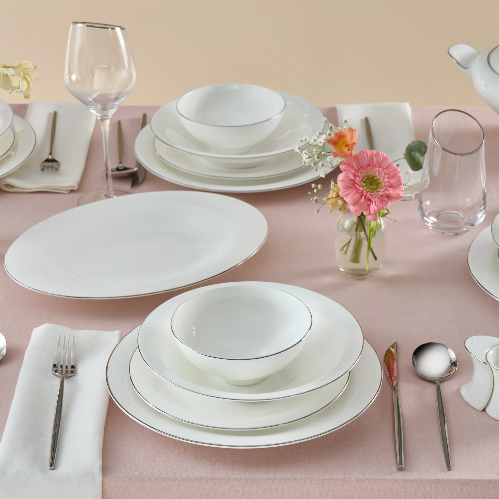 Karaca Fine Pearl Extra Argento Platin 55-Delig Dinerservies Voor 12 Personen - Image 3