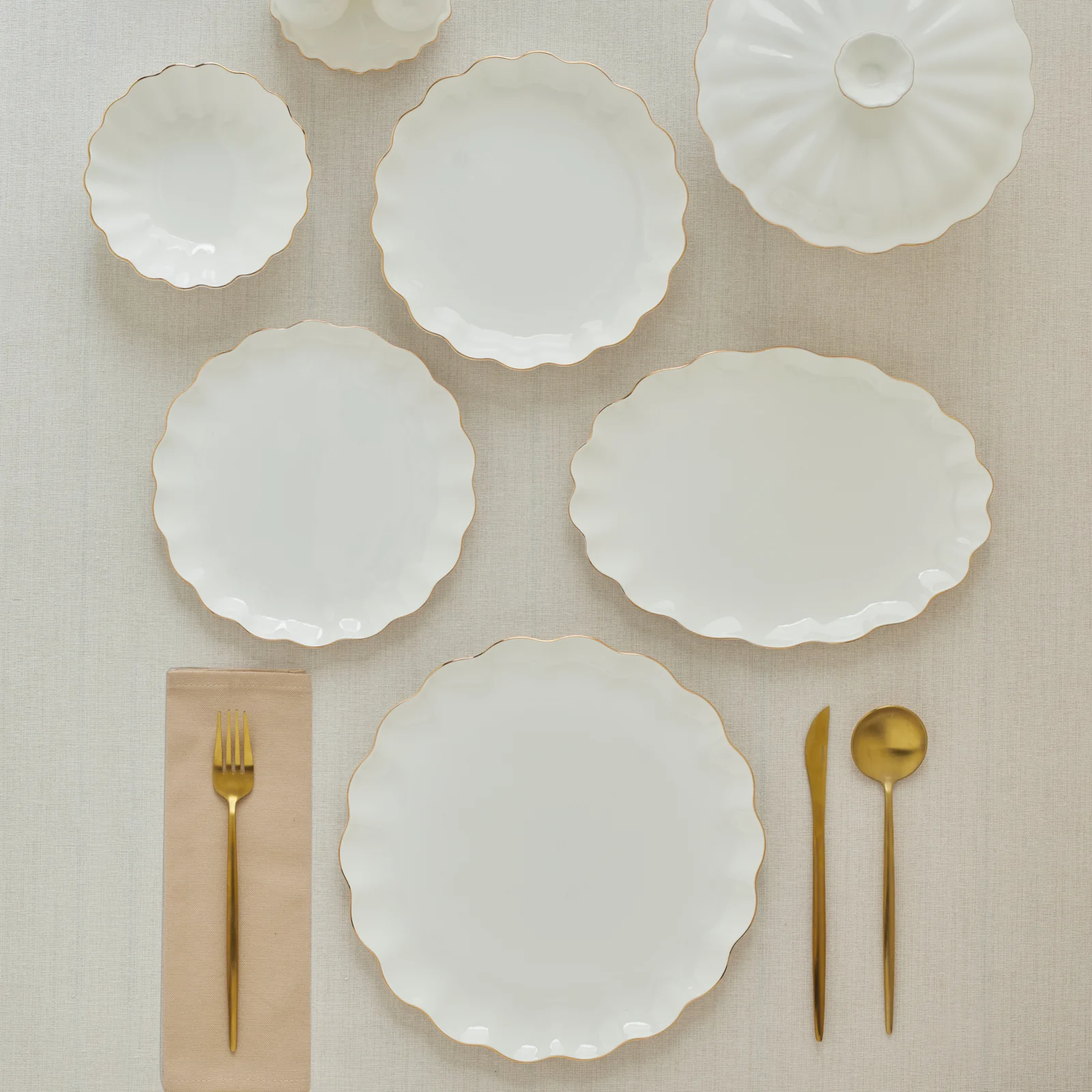 Karaca Fine Pearl Extra Shell 55-delige 12-persoons servies set Goud - Image 2