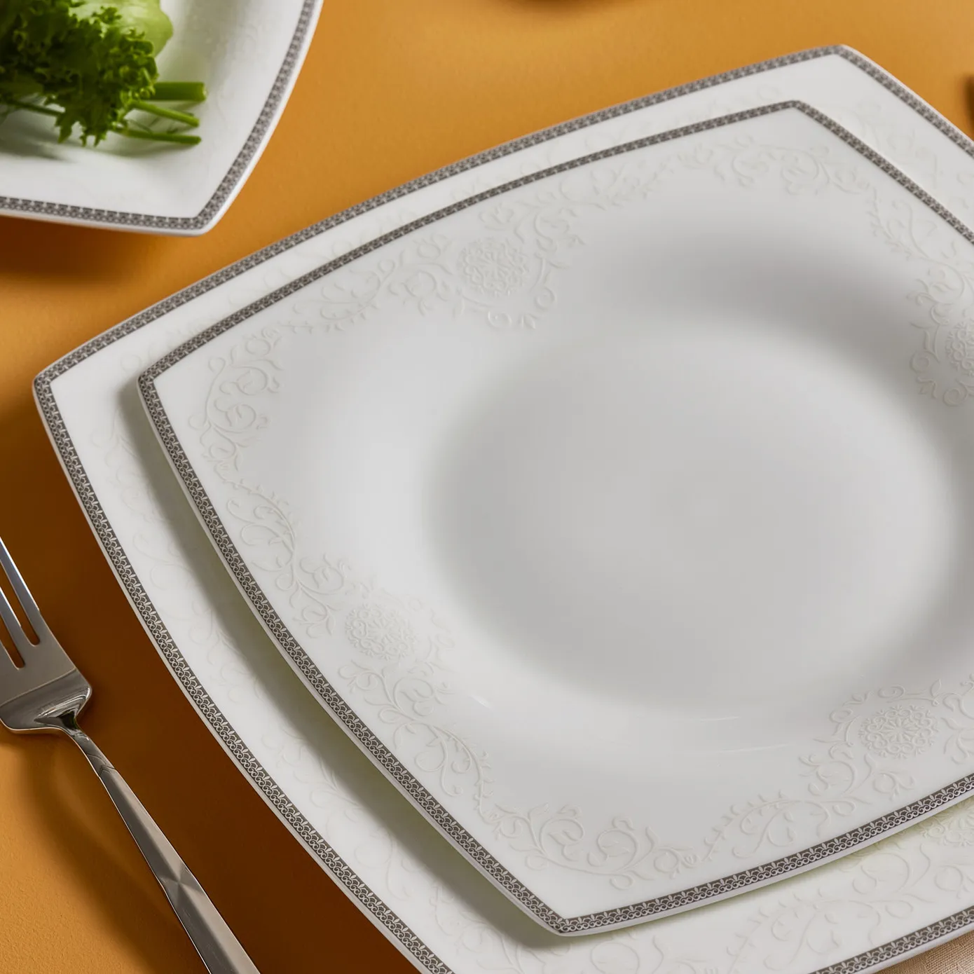 Karaca Fine Pearl Neklus 12 Persoons Vierkant Servies, 58-Delig - Image 4
