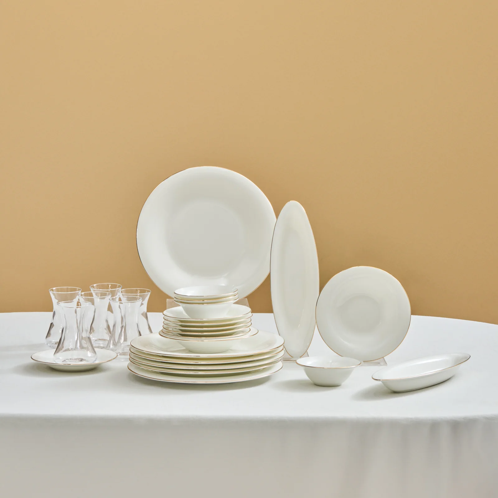 Karaca Fine Pearl New Fame Ontbijtset voor 6 Personen, 26 Delig – Goud