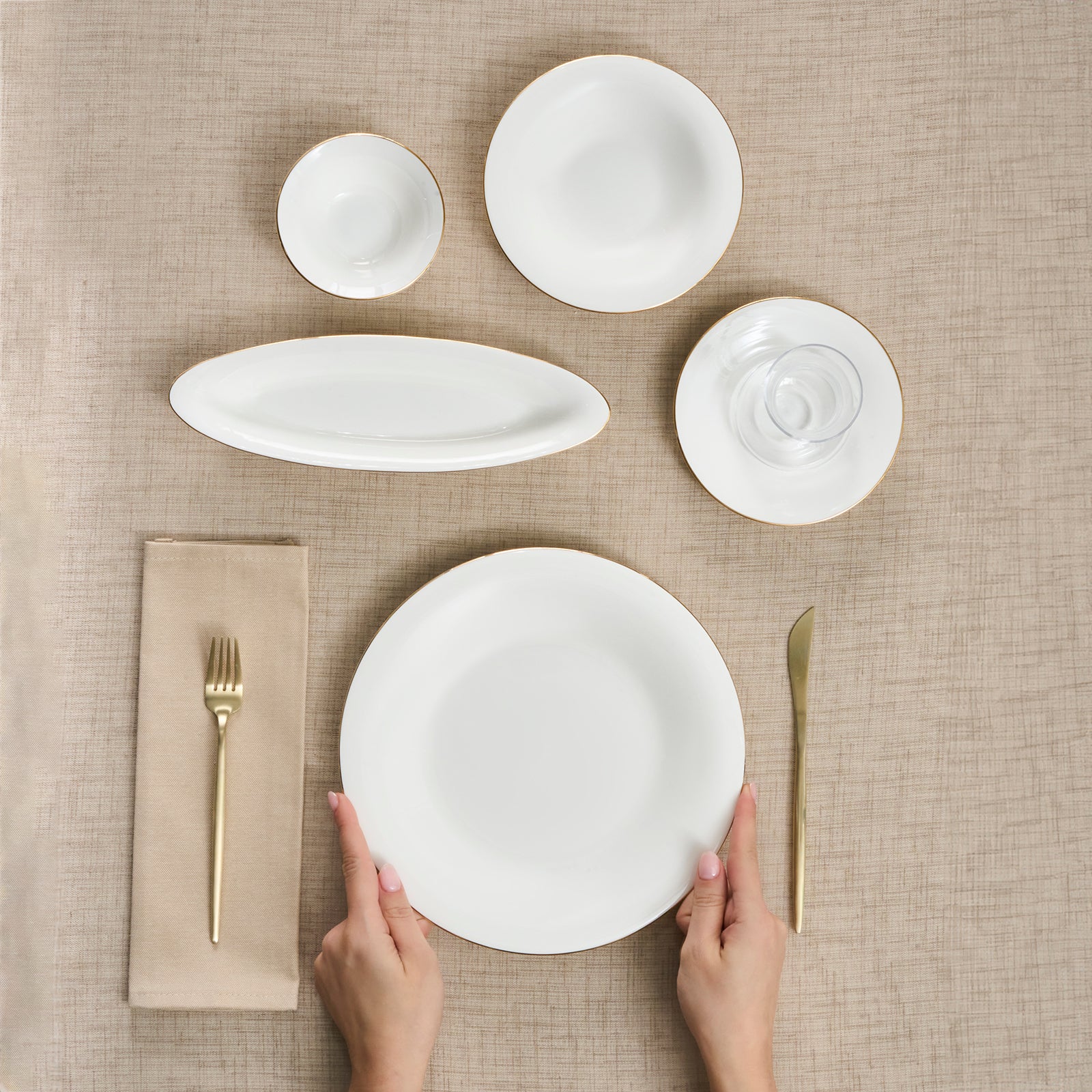 Karaca Fine Pearl New Fame Ontbijtset voor 6 Personen, 26 Delig – Goud - Image 2