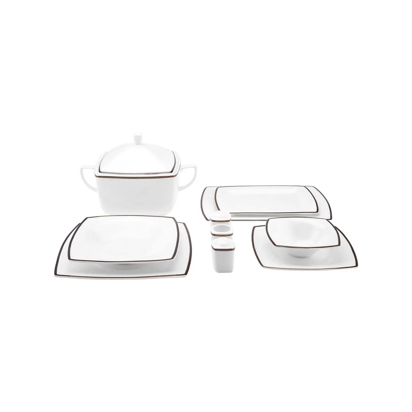 Karaca Fine Pearl Norma - 62-delig vierkant tafelservies voor 12 personen - Image 10