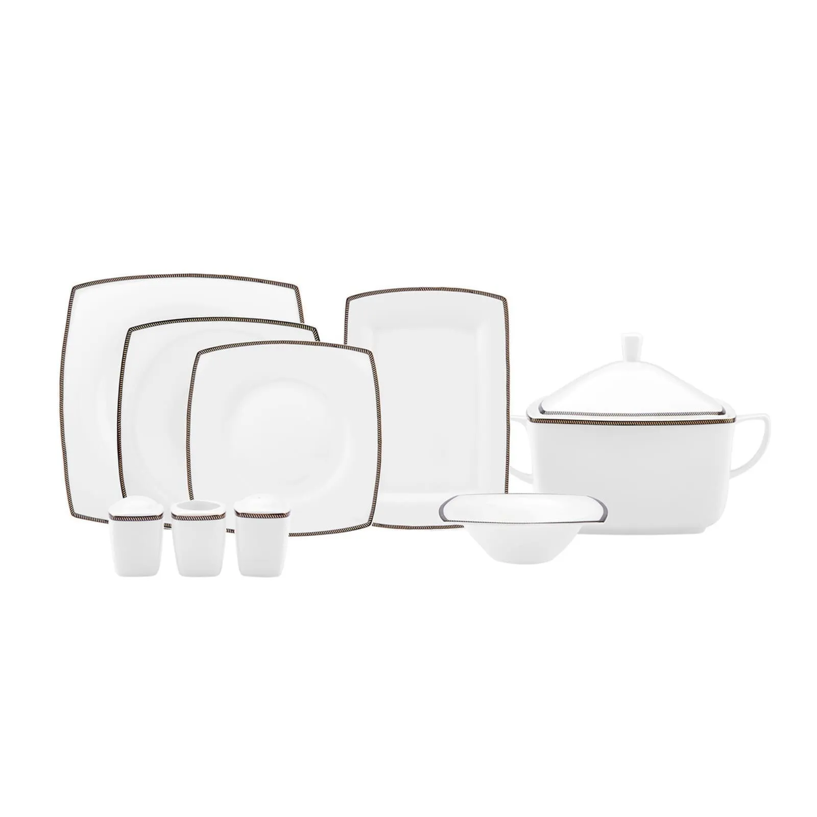 Karaca Fine Pearl Norma - 62-delig vierkant tafelservies voor 12 personen - Image 11