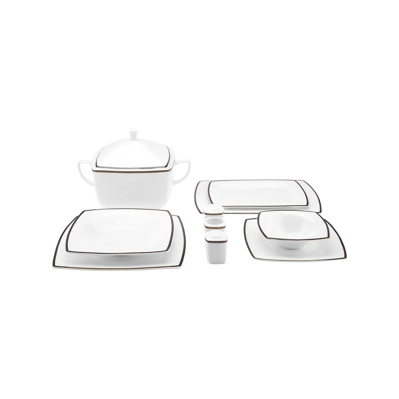 Karaca Fine Pearl Norma - 62-delig vierkant tafelservies voor 12 personen - Image 5