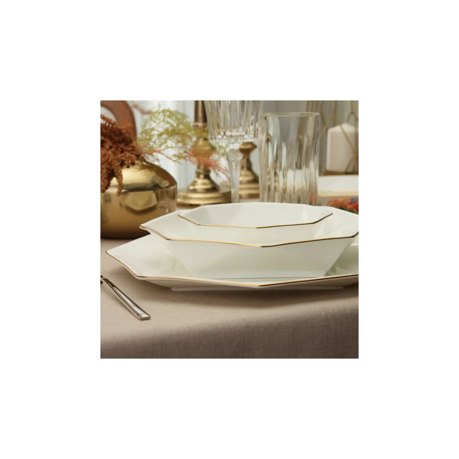 Karaca Fine Pearl Quartz Gold 62-delig tafelservies voor 12 personen - Image 22