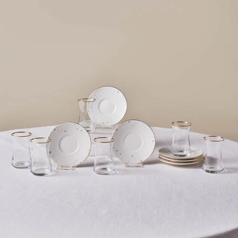 Karaca Fleur 12-delige Theeset, 6 Personen