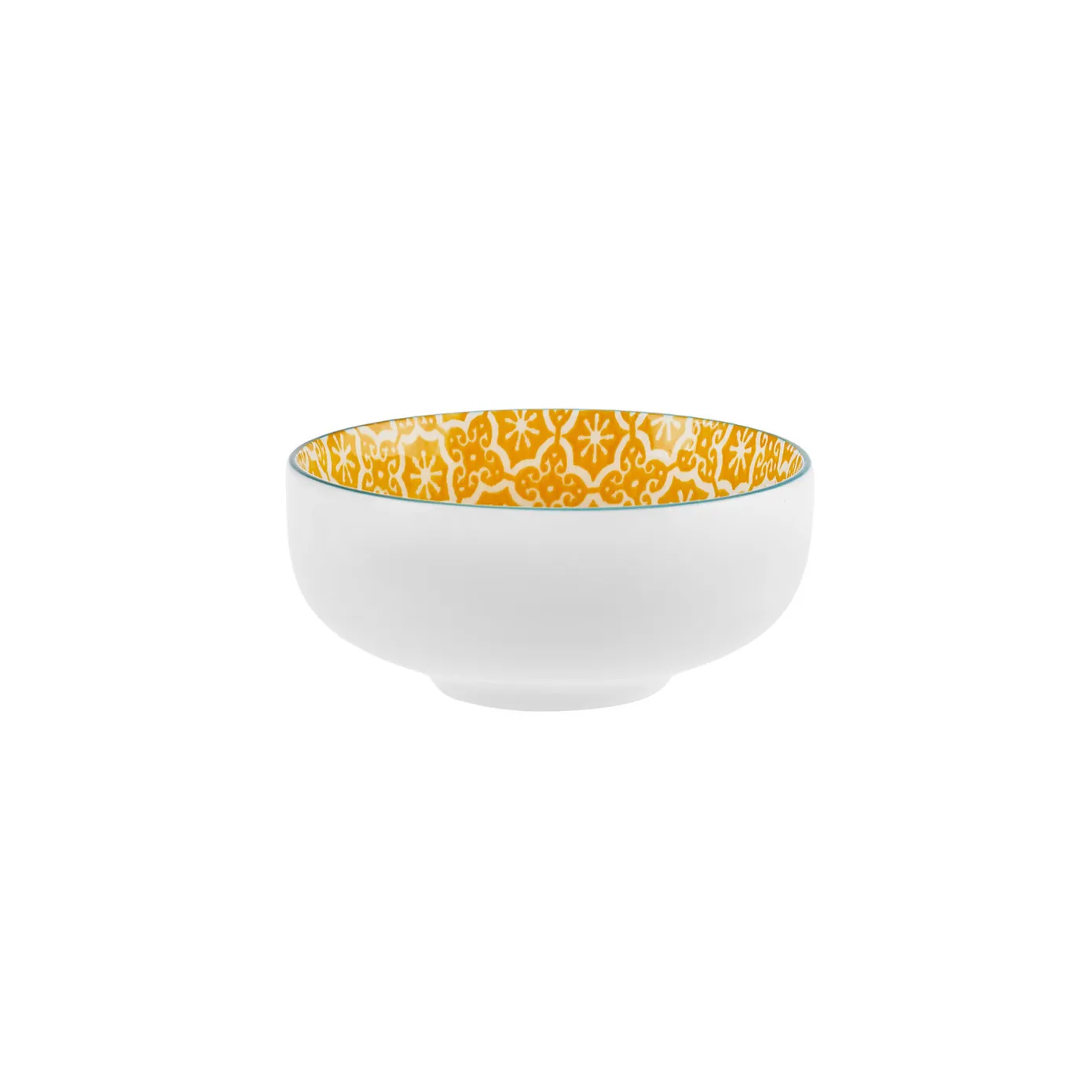 Karaca Floral Snacks Schaaltje, Geel, Rond, 10 cm