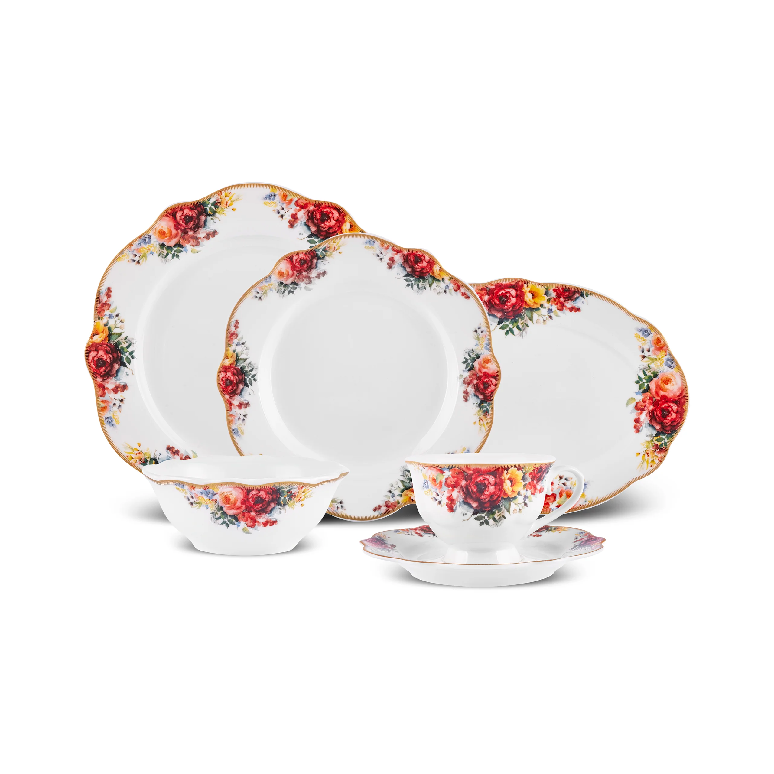 Karaca Forever Bone Amarose 26-delig Ontbijtset - Image 20