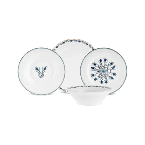 Karaca Forever Bone China Iznik 24-delig serviesset voor 6 personen, Meerkleurig - Image 10