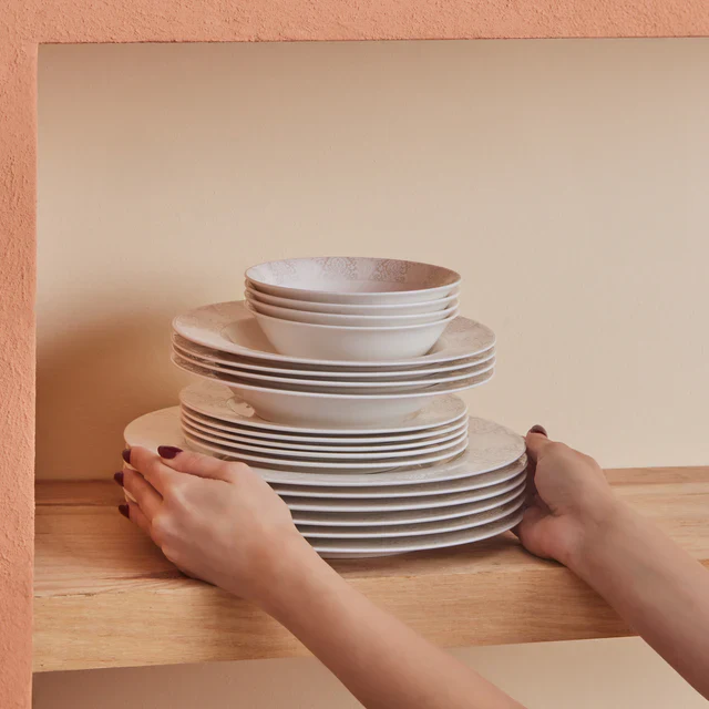 Karaca Forever Bone China New Olio 53-delige Dinnerset voor 12 Personen, Wit - Image 10