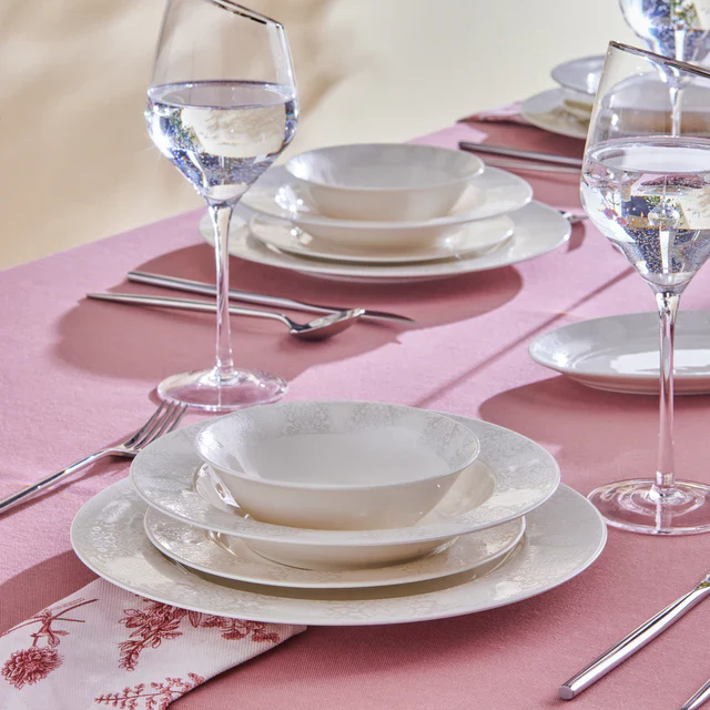 Karaca Forever Bone China New Olio 53-delige Dinnerset voor 12 Personen, Wit - Image 4