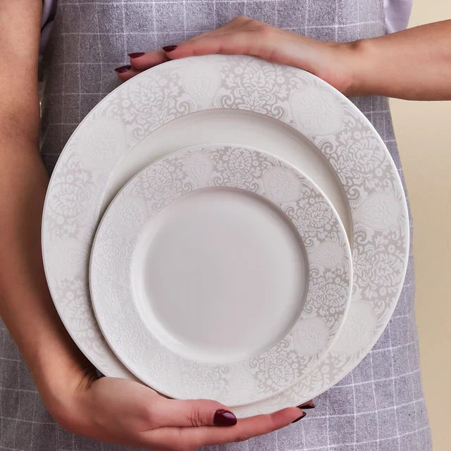 Karaca Forever Bone China New Olio 53-delige Dinnerset voor 12 Personen, Wit - Image 6