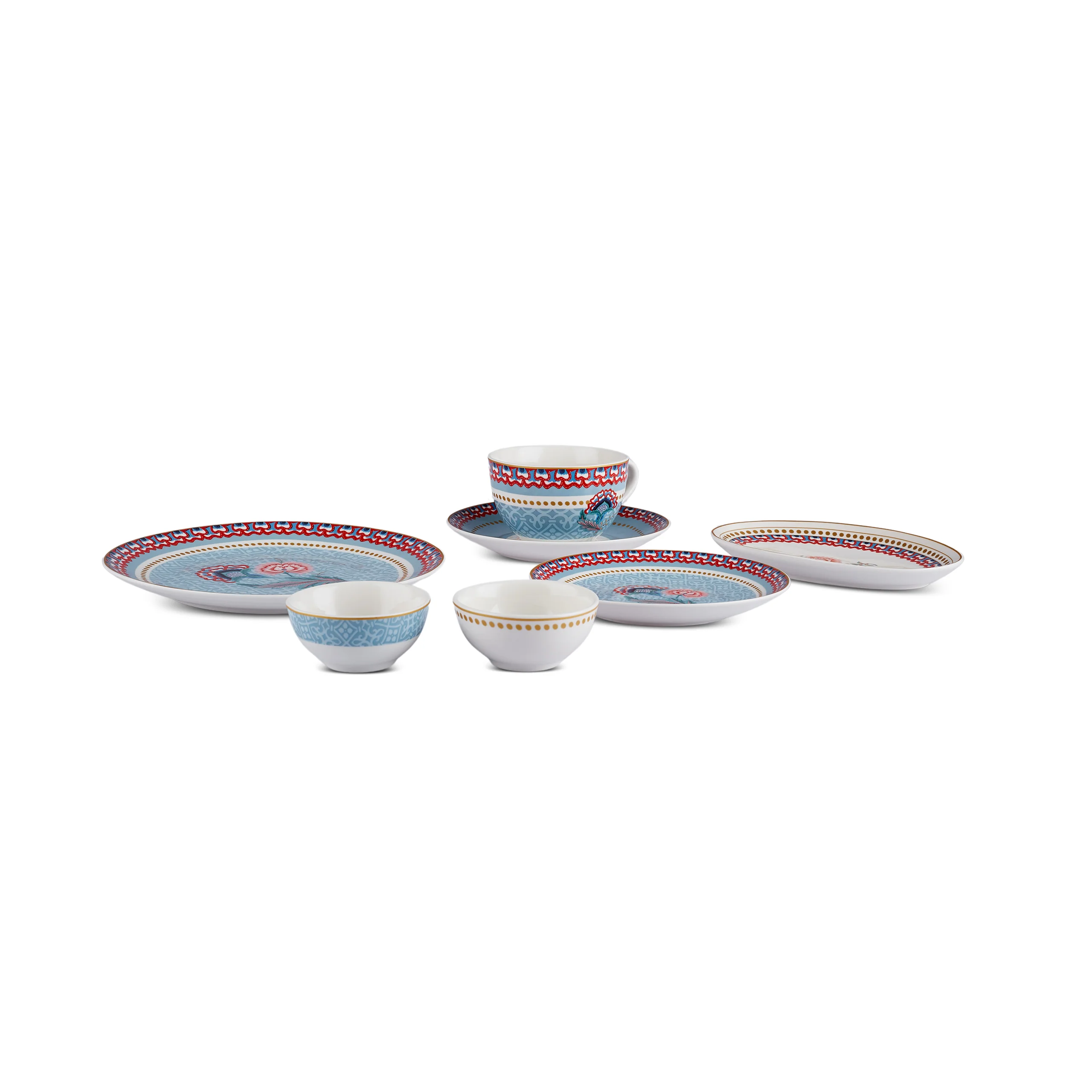 Karaca Forever Bone Spello 26-Delig Ontbijtset Blauw - Image 10
