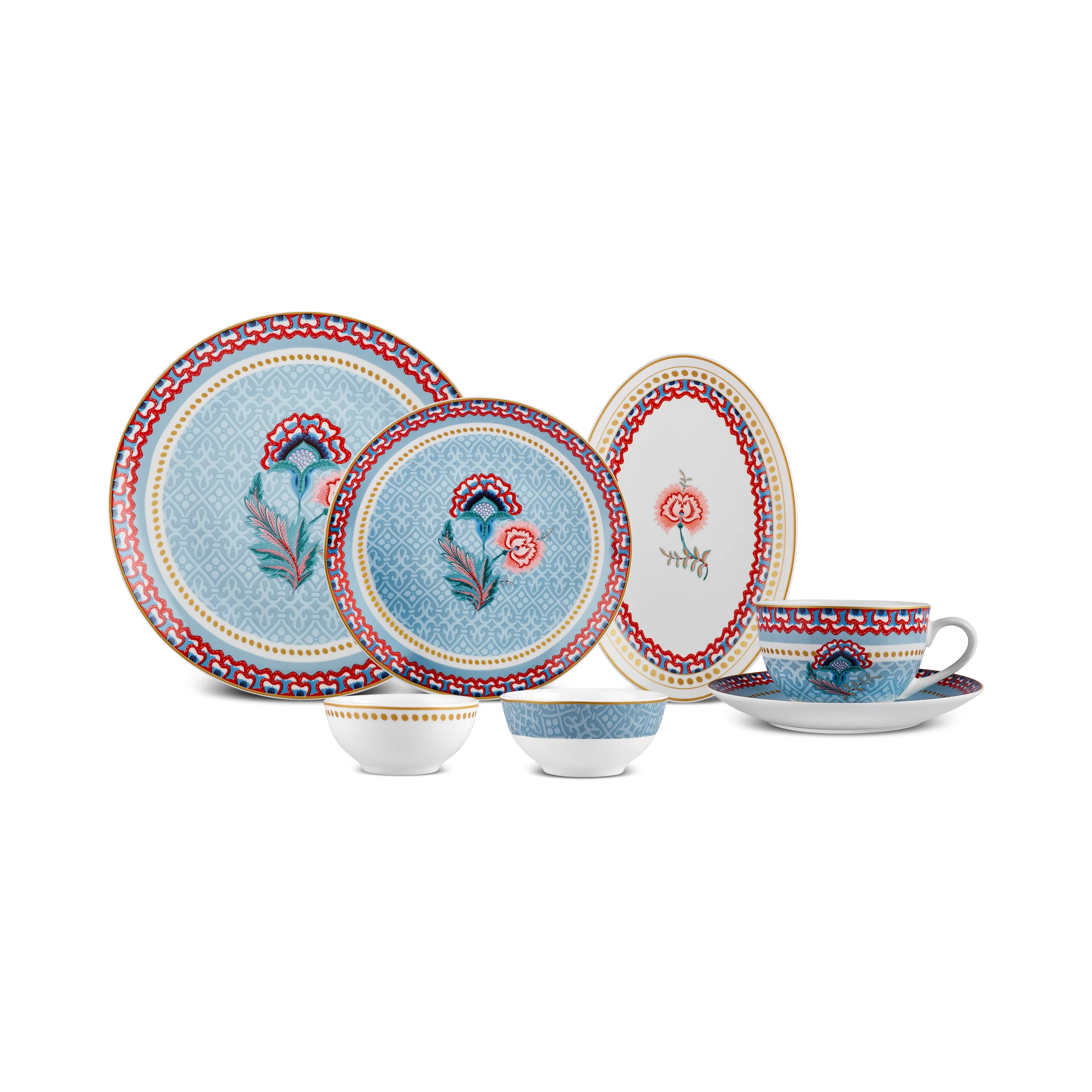 Karaca Forever Bone Spello 26-Delig Ontbijtset Blauw - Image 2