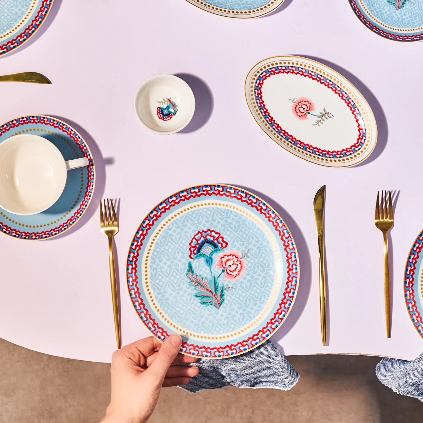 Karaca Forever Bone Spello 26-Delig Ontbijtset Blauw - Image 3