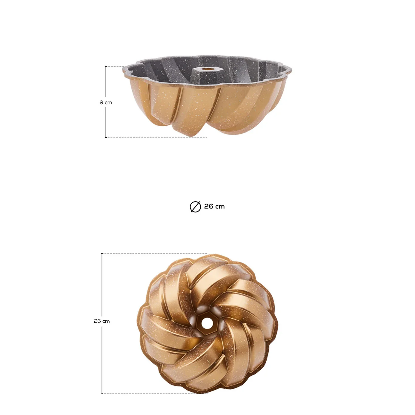 Karaca Gietaluminium Cakevorm Gevlochten Goud 26 cm - Image 4