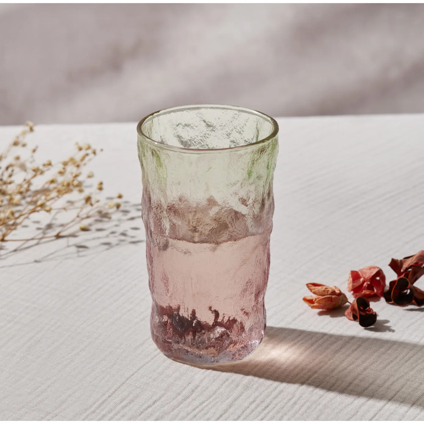 Karaca Glacier Glas, Rood Groen, 383 ml - Image 2