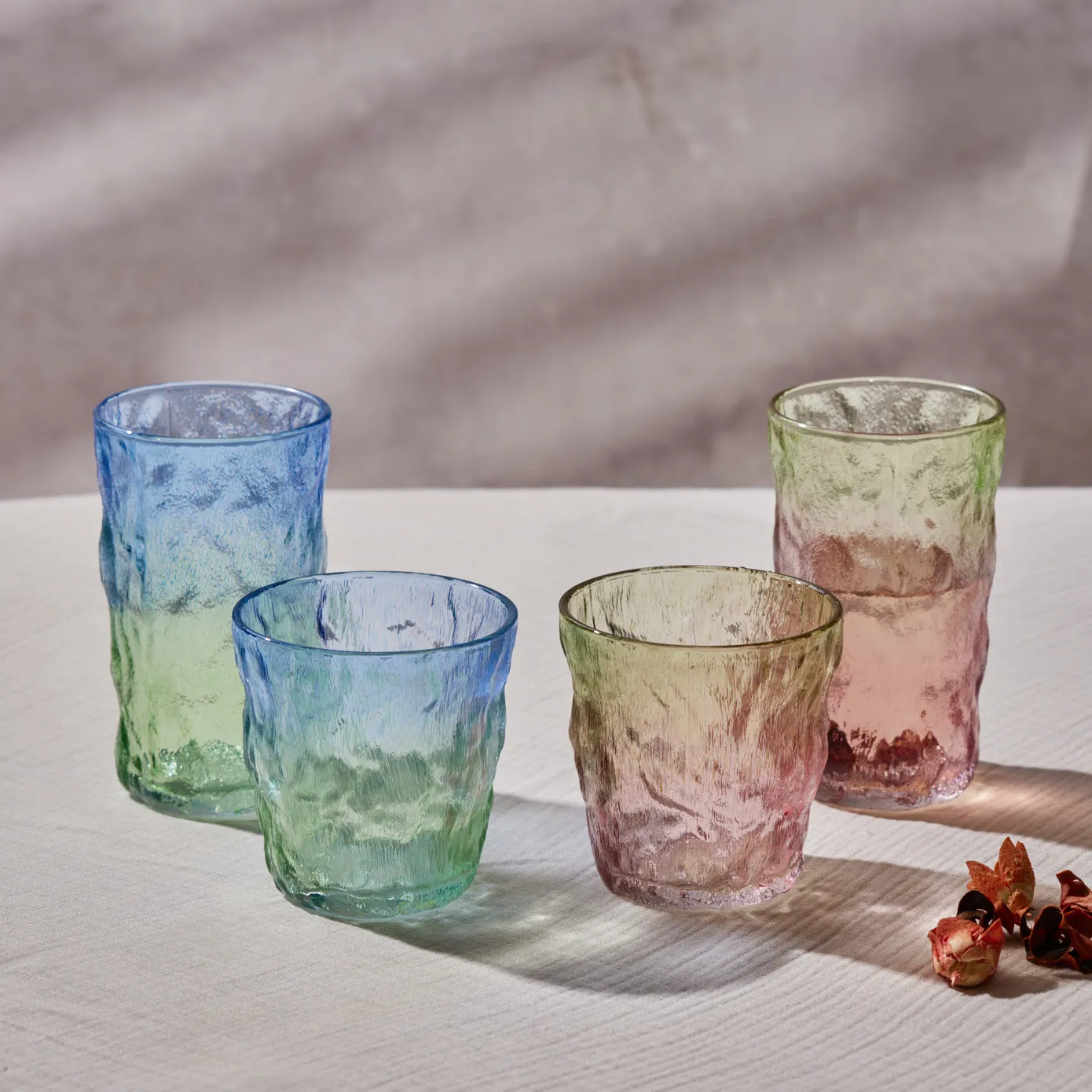 Karaca Glacier Glas, Rood Groen, 383 ml - Image 6