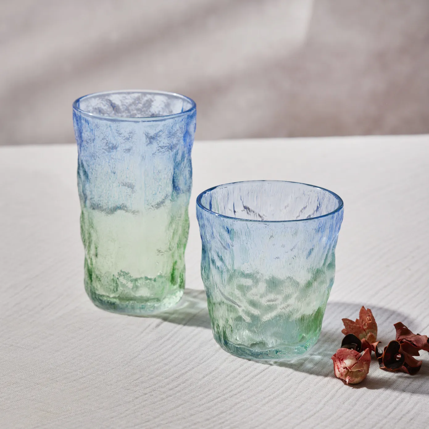 Karaca Gletsjer Waterglas, Blauw Groen, 287 ml - Image 6