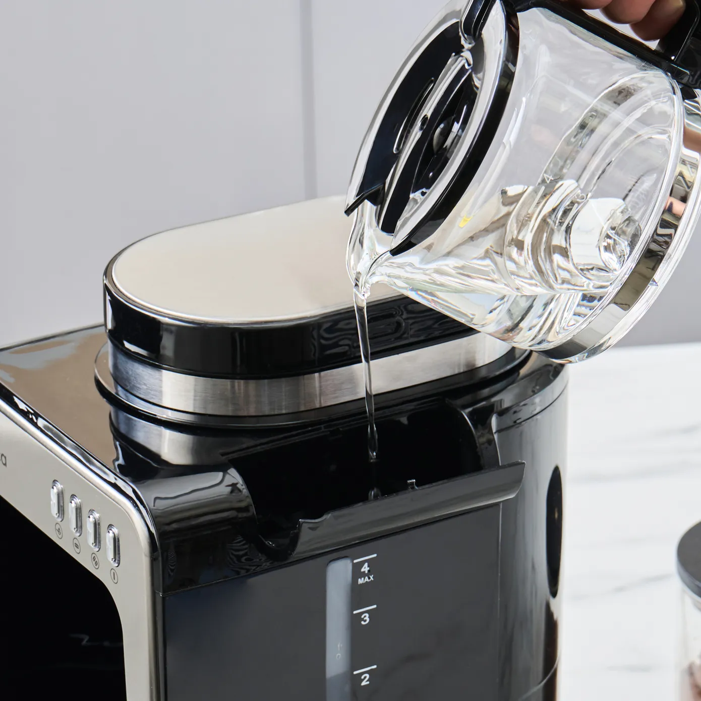 Karaca Grindmaestro Filterkoffiezetapparaat met Ingebouwde Molen, 0,5L, 600W, Inox - Image 5