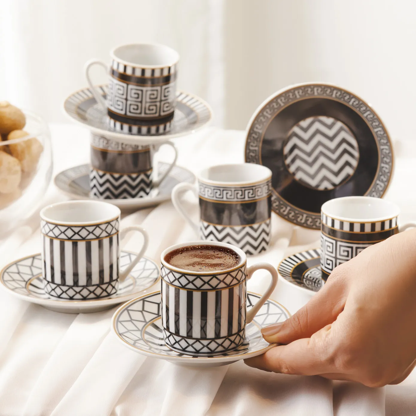 Karaca Helenistik Voor 6 personen Koffiekopje, 80 ml - Image 6