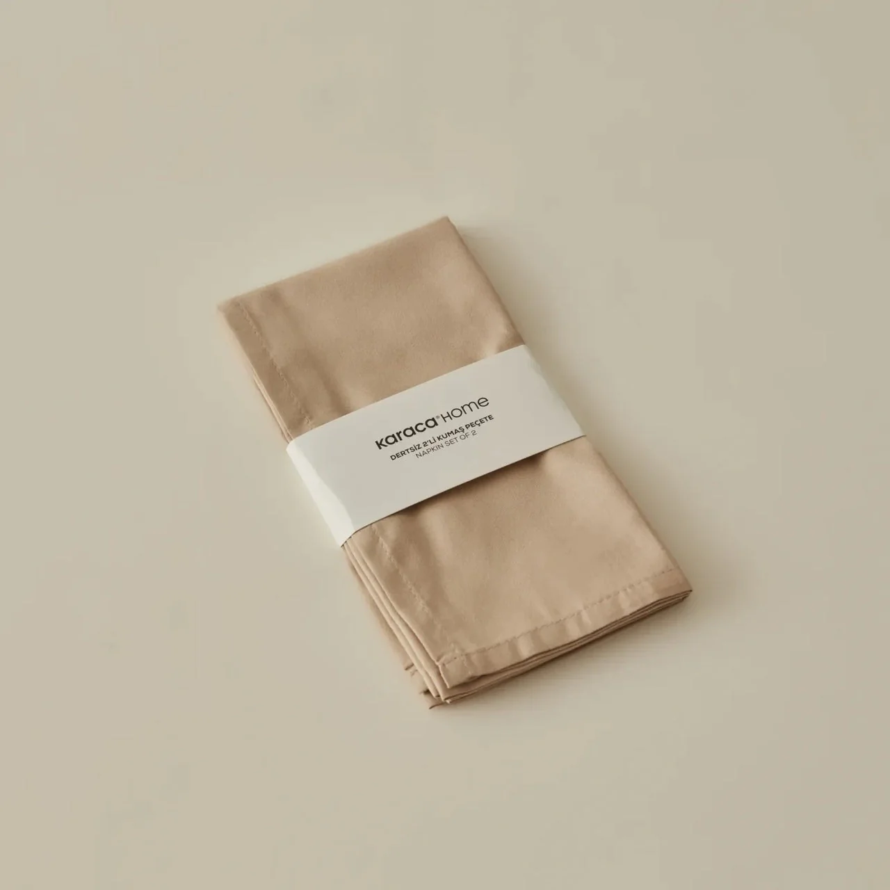 Karaca Home Belle Vlekbestendige 2-delige Stoffen Servetten Beige - Image 2