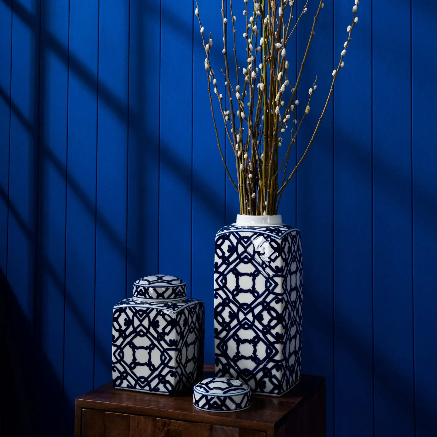 Karaca Home Blauw Wit Rechthoekige Kubus 37 cm - Image 4