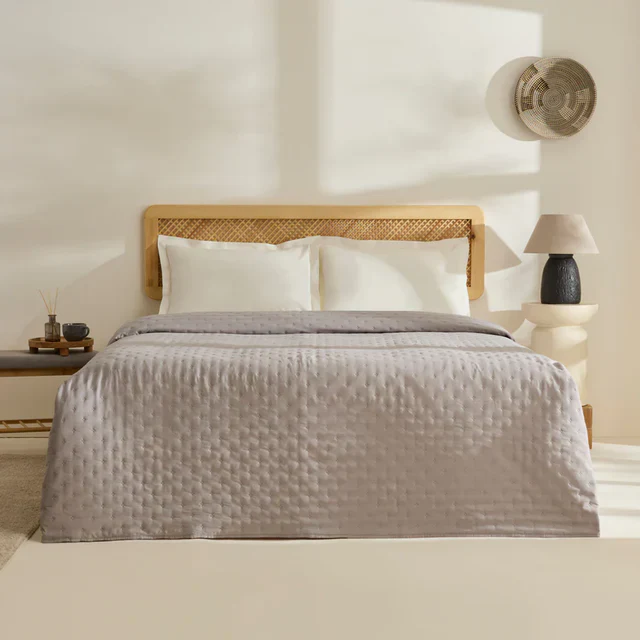 Karaca Home Breezy Sprei, Eenpersoons, Grijs