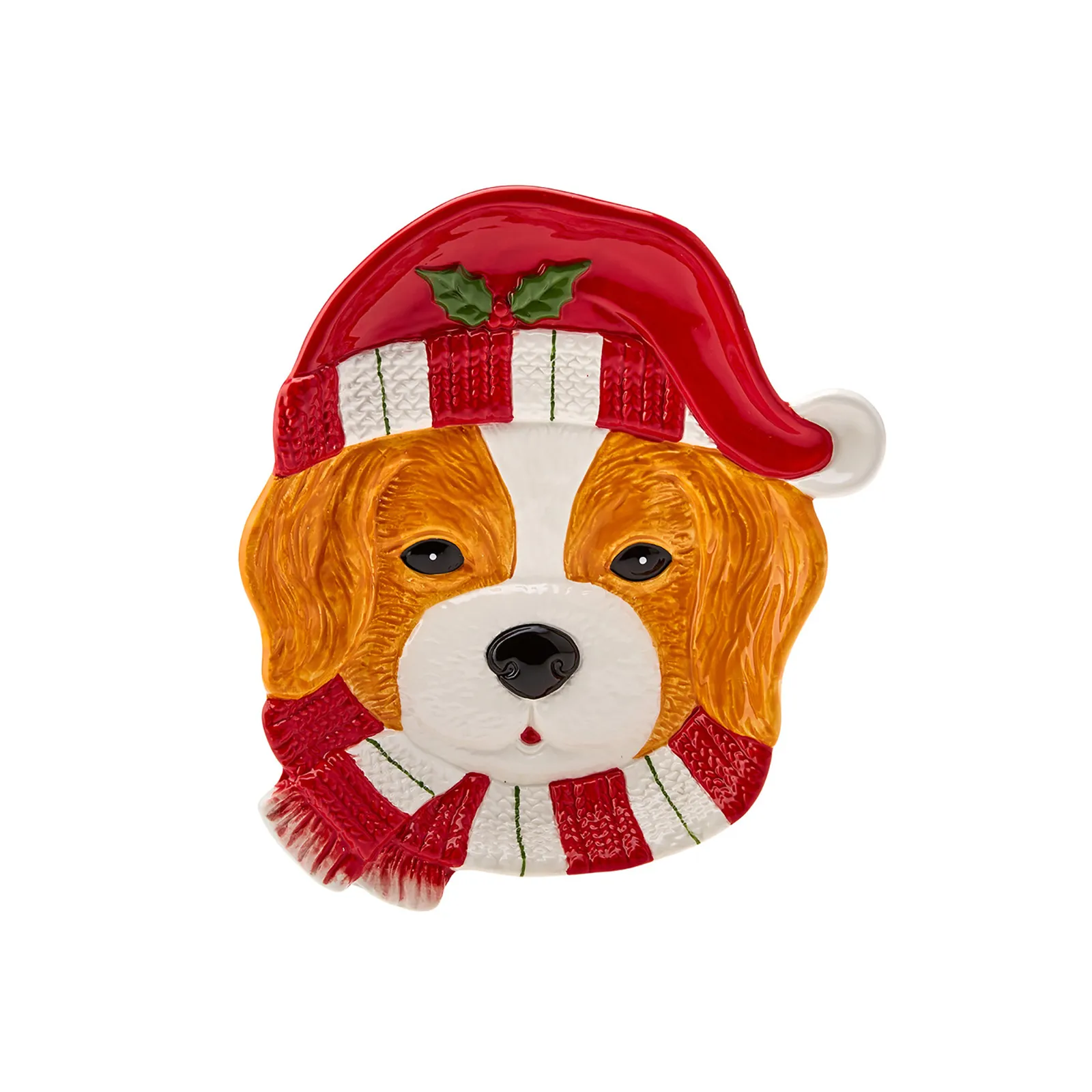 Karaca Home New Year Cavalier Hond Decoratieve Schotel, 21 cm