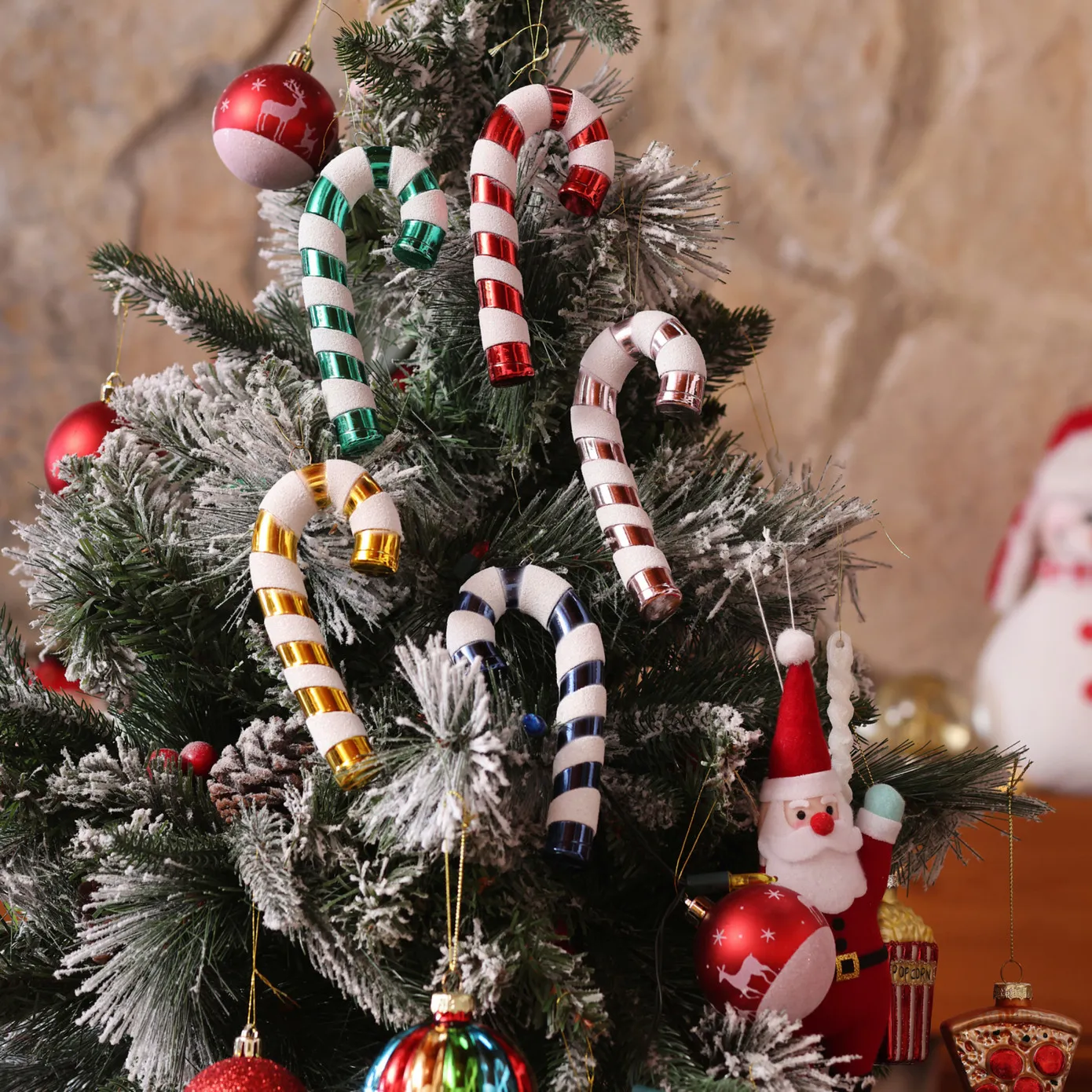 Karaca Home Christmas Ornamentenset met Snoepstokjes, 6-delig, 14 cm