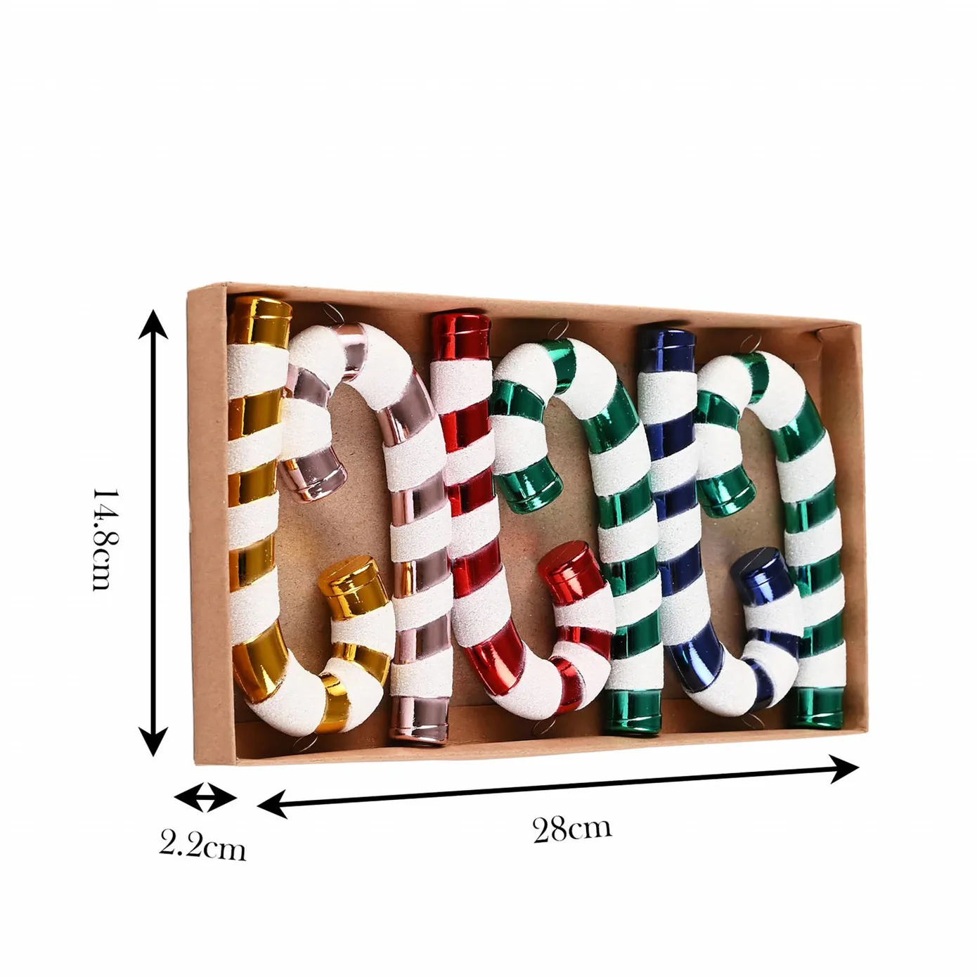 Karaca Home Christmas Ornamentenset met Snoepstokjes, 6-delig, 14 cm - Image 6