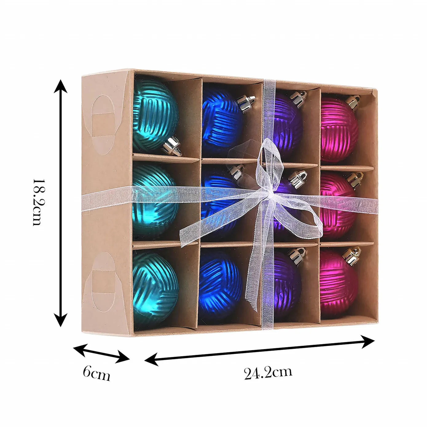 Karaca Home New Year Kleurrijke Kerstboomdecoratie Set, 12 Stukken, 6 cm - Image 7