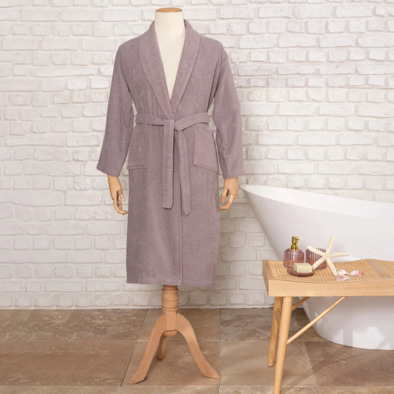 Karaca Home Daily Soft %100 Katoenen Badjas S/M Grijs