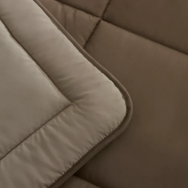 Karaca Home Double Face Dekbedovertrek, 200x200 cm, Beige-Mokka - Image 2