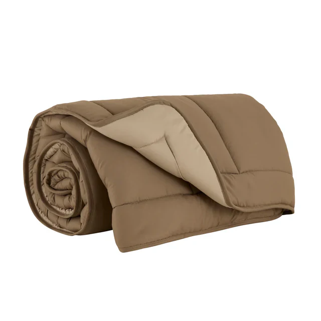 Karaca Home Double Face Dekbedovertrek, 200x200 cm, Beige-Mokka - Image 5
