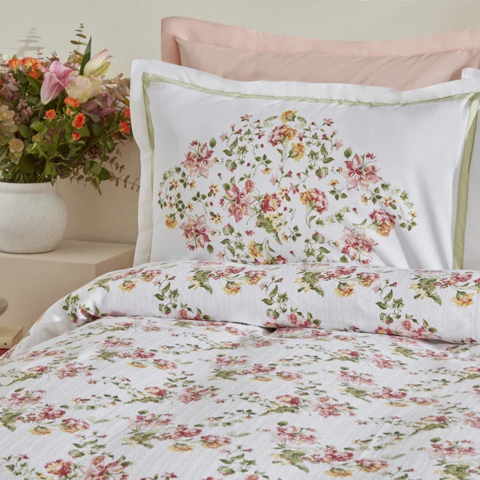 Karaca Home Emilie 100% Katoenen Double Dekbed Set Roze - Image 2