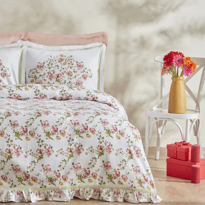 Karaca Home Emilie 100% Katoenen Double Dekbed Set Roze - Image 4