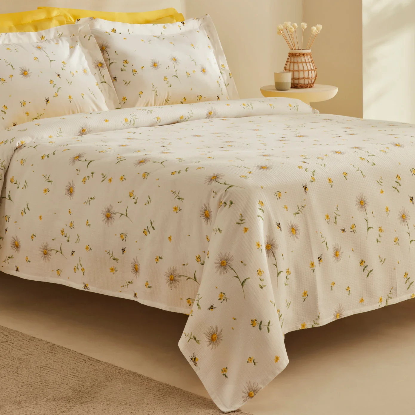 Karaca Home Emma 100% Katoenen Dubbel Bedsprei Set Geel - Image 3