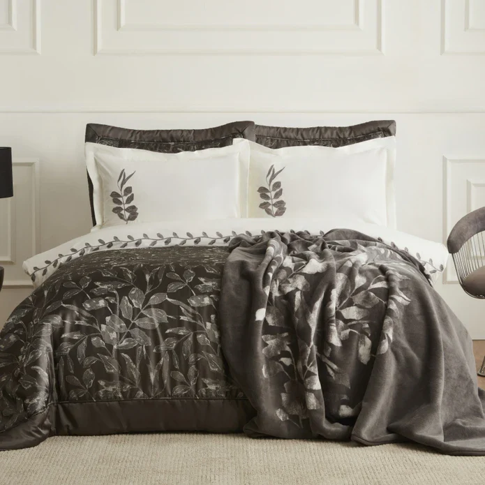 Karaca Home Gardenia 8-delige Bruidssset Antraciet
