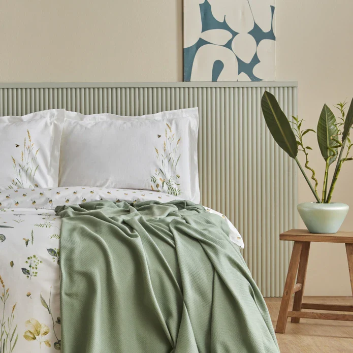 Karaca Home Herbal 100% Katoenen Tweepersoons Dekenhoes Set met Cadeau Wit - Image 3