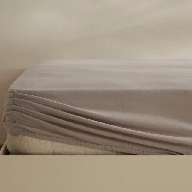 Karaca Home Jersey Fitted Sheet, 150x200+30 cm, Grijs