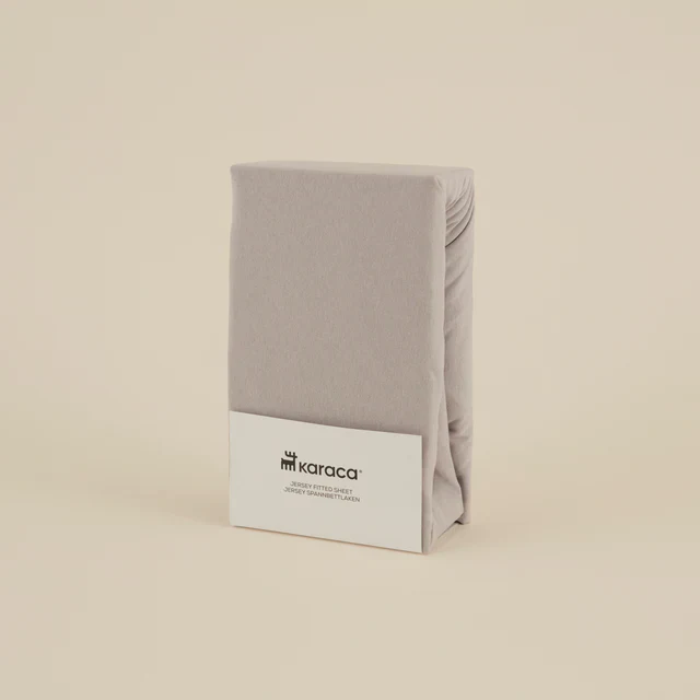 Karaca Home Jersey Fitted Sheet, 150x200+30 cm, Grijs - Image 2