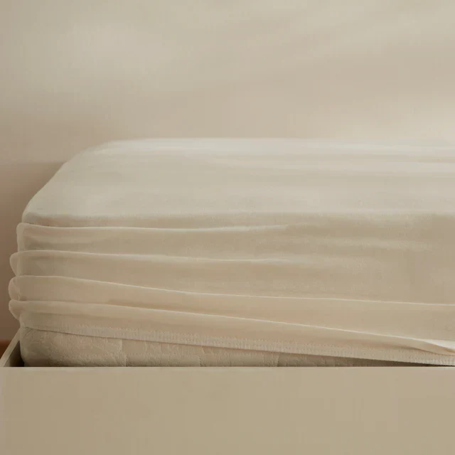 Karaca Home Jersey Hoeslaken, 180x200+30 cm, Crème