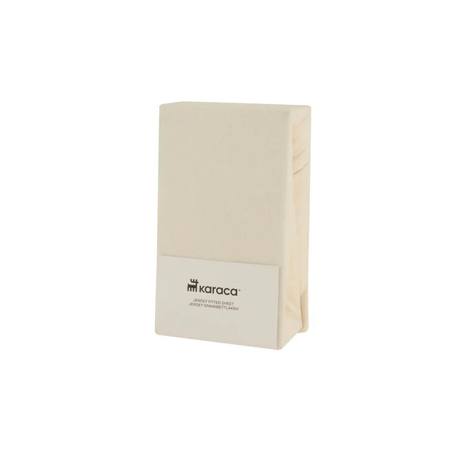 Karaca Home Jersey Hoeslaken, 180x200+30 cm, Crème - Image 3