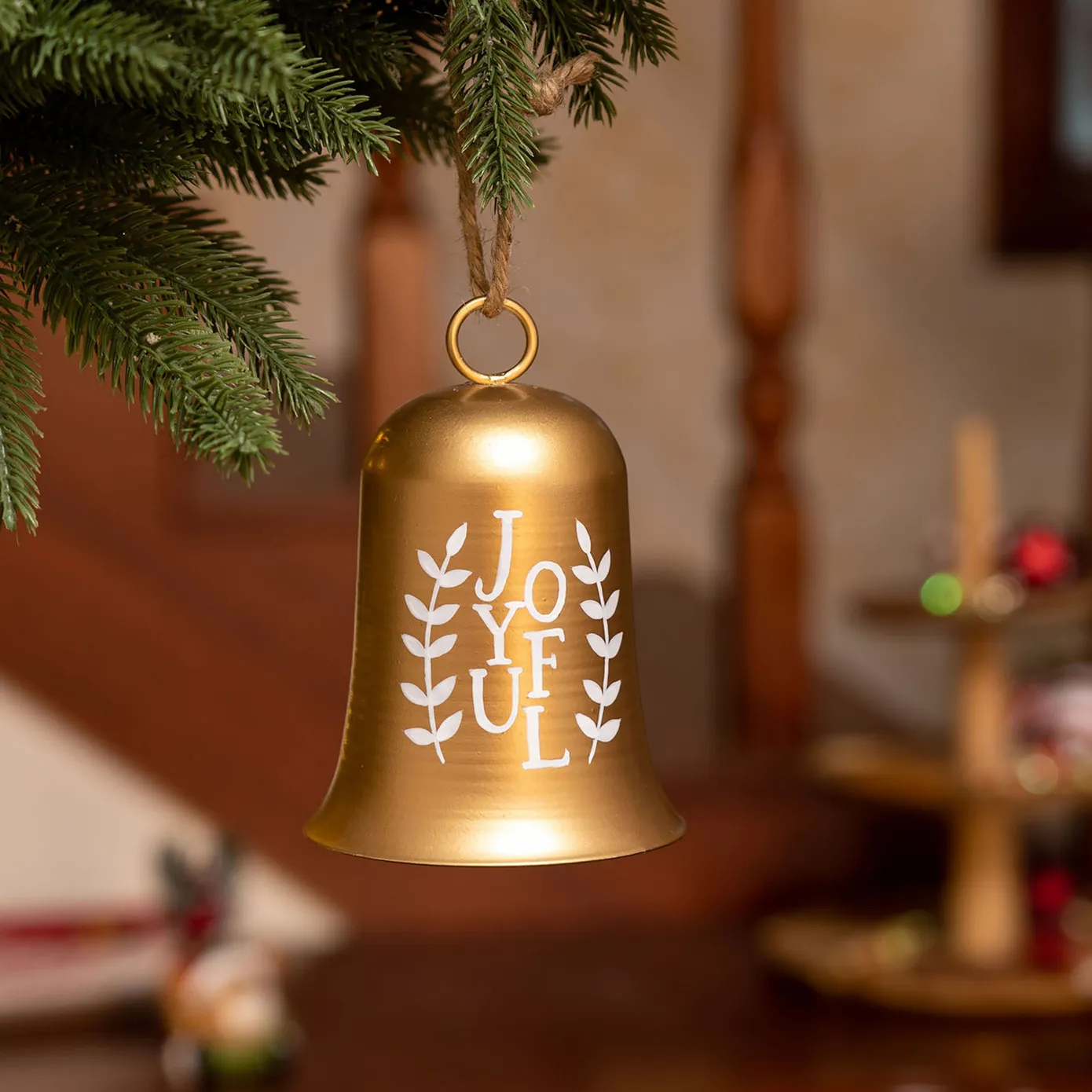 Karaca Home New Year Metalen Bel Kerstboomdecoratie 9,5x9,5x13,5 cm - Image 4